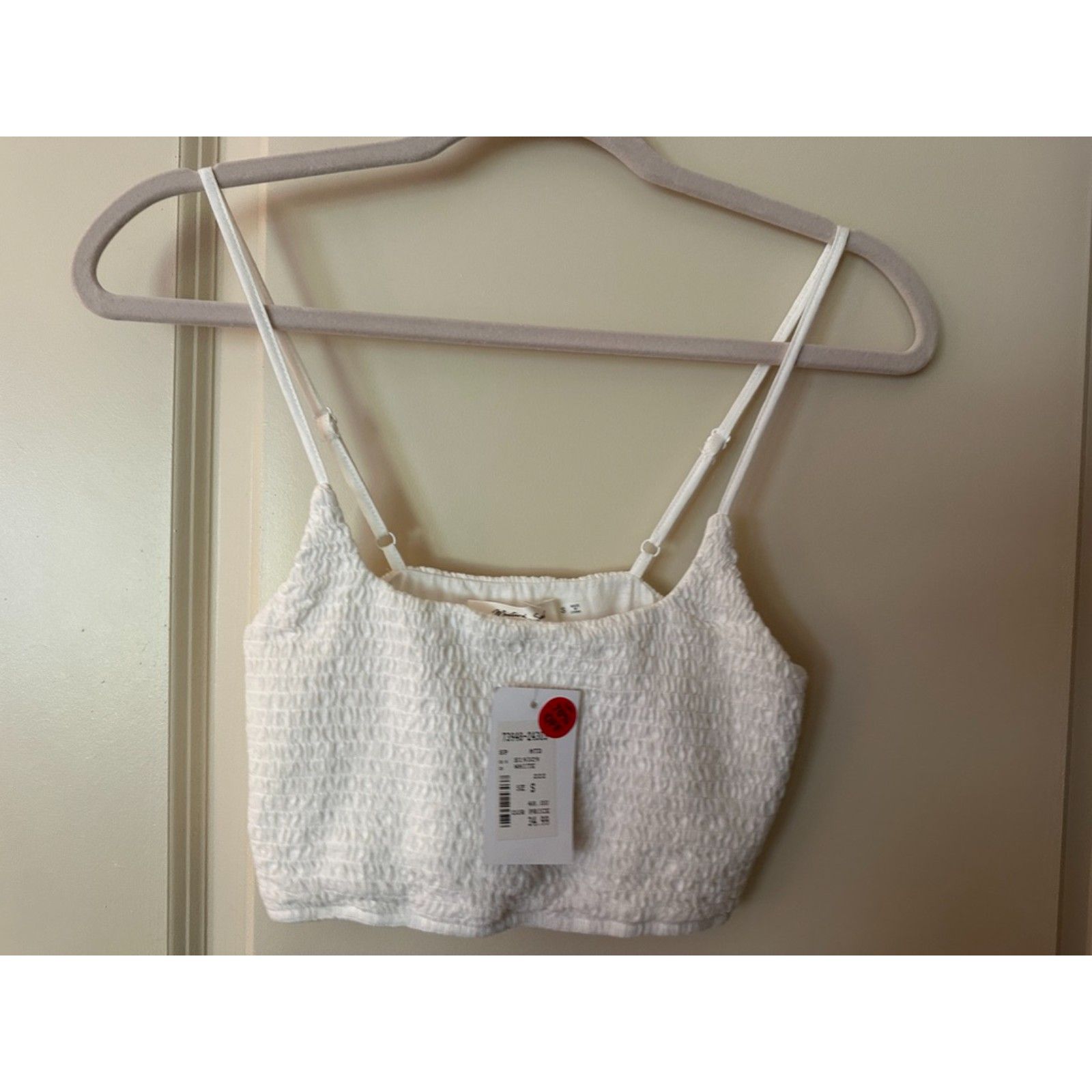 Mustard Seed White Adjustable Straps Cropped Summer Tank Nwt Women's Sz Small